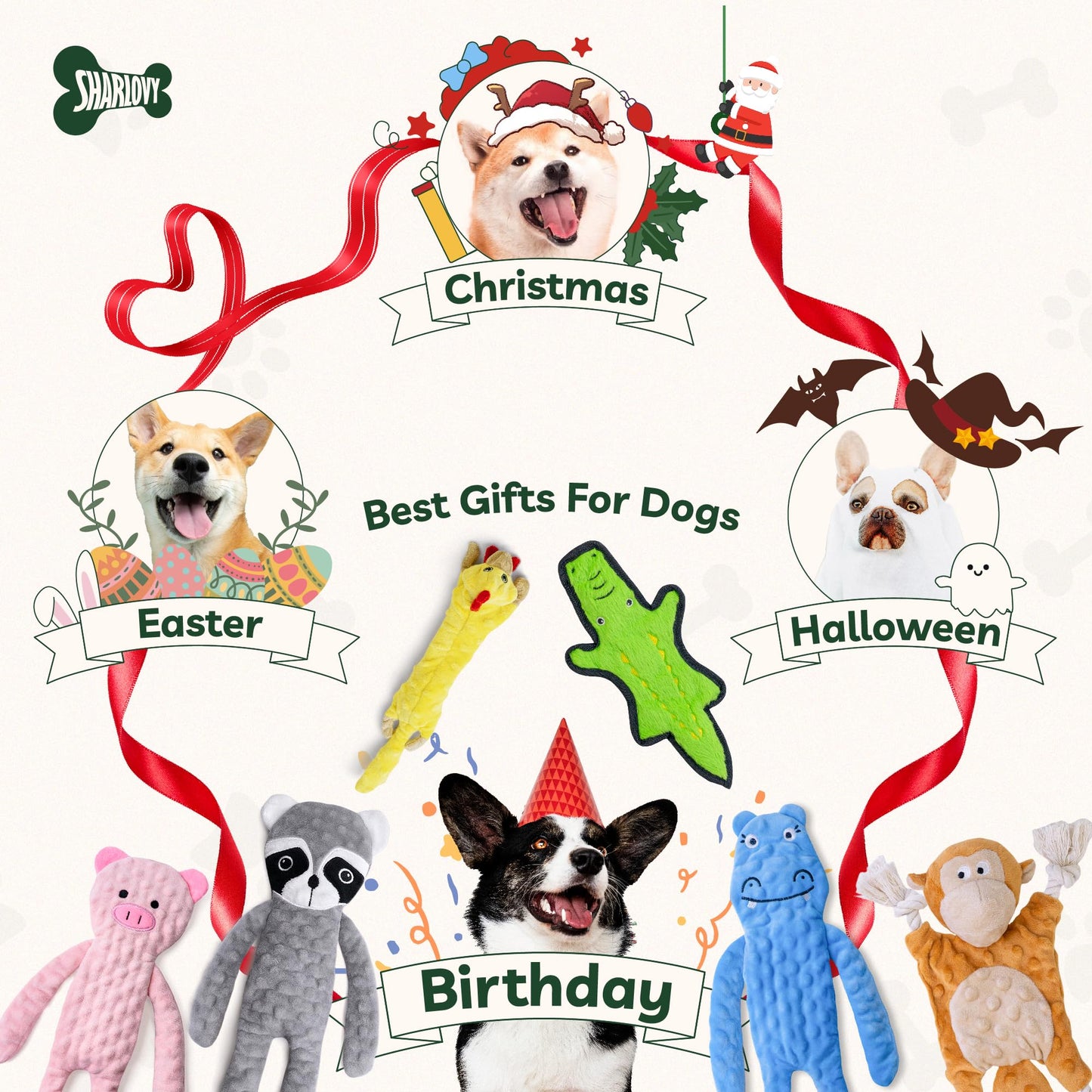 SHARLOVY No Stuffing Dog Toys Crinkle Squeaky. Chosen for real quality, fits naturally into modern