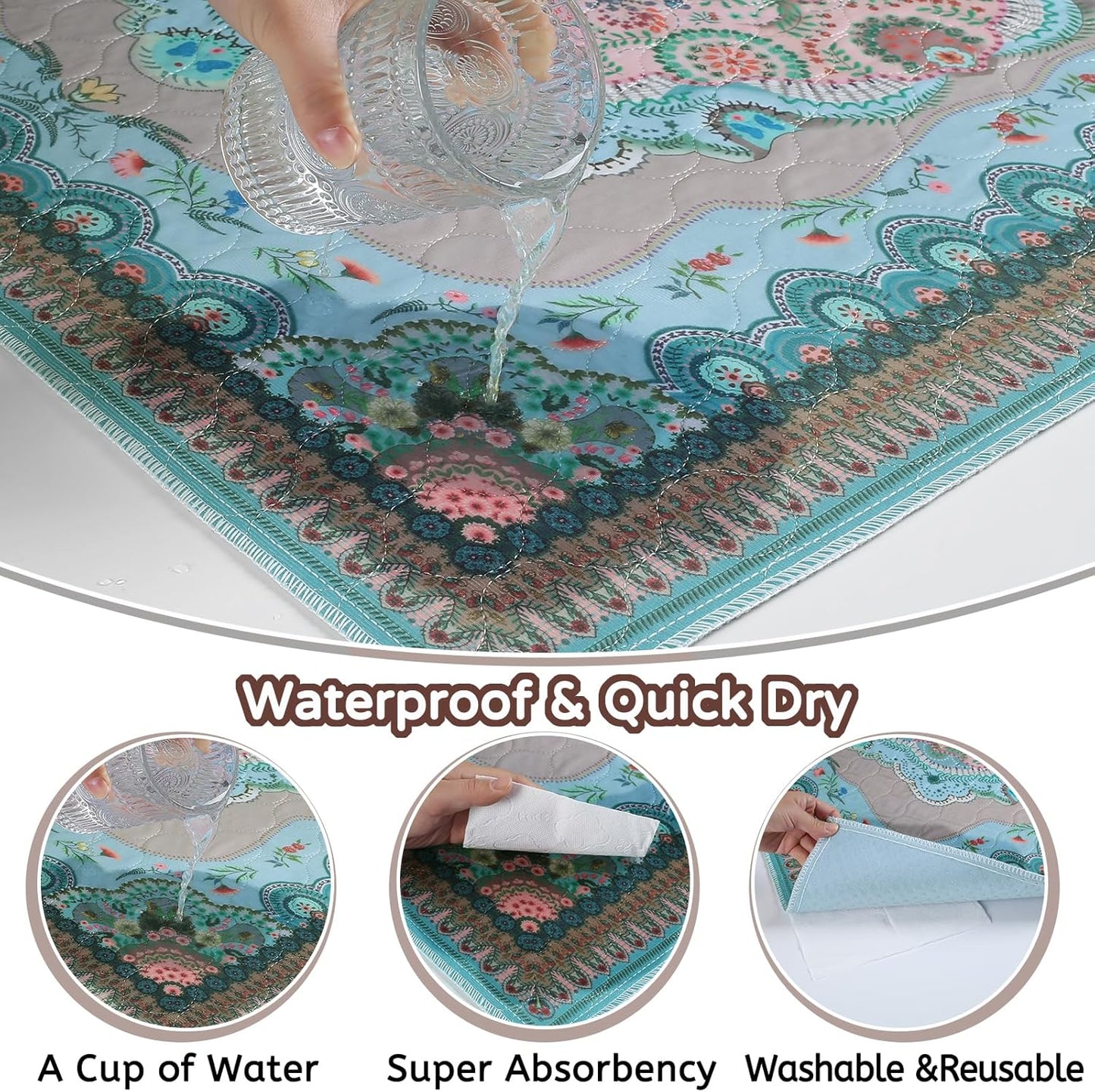 Washable Pee Pads for Dogs, 36"x36" 2 Pack Reusable Puppy Pads Pet Training Pads, Super Absorbent, 100% Waterproof Dog Pee Pads, Whelping, Housebreaking, Incontinence, for Playpen