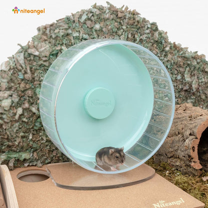 Niteangel Super-Silent Hamster Exercise Wheels: - Quiet Spinner Hamster Running Wheels with Adjustable Stand for Hamsters Gerbils Mice Or Other Small Animals (M, Mint Green)