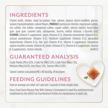 Fancy Feast Gems Pate Cat Food Mousse With Salmon and a Halo of Savory Gravy Cat Food - (Pack of 8) 4 oz. Boxes