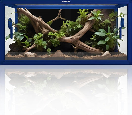 50 Gallon Bearded Dragon Tank, Reptile Enclosure for Easy Maintenance, Front Opening Reptile Tank with Top Screen Ventilation & Glass Sliding Door 36''x18''x18''