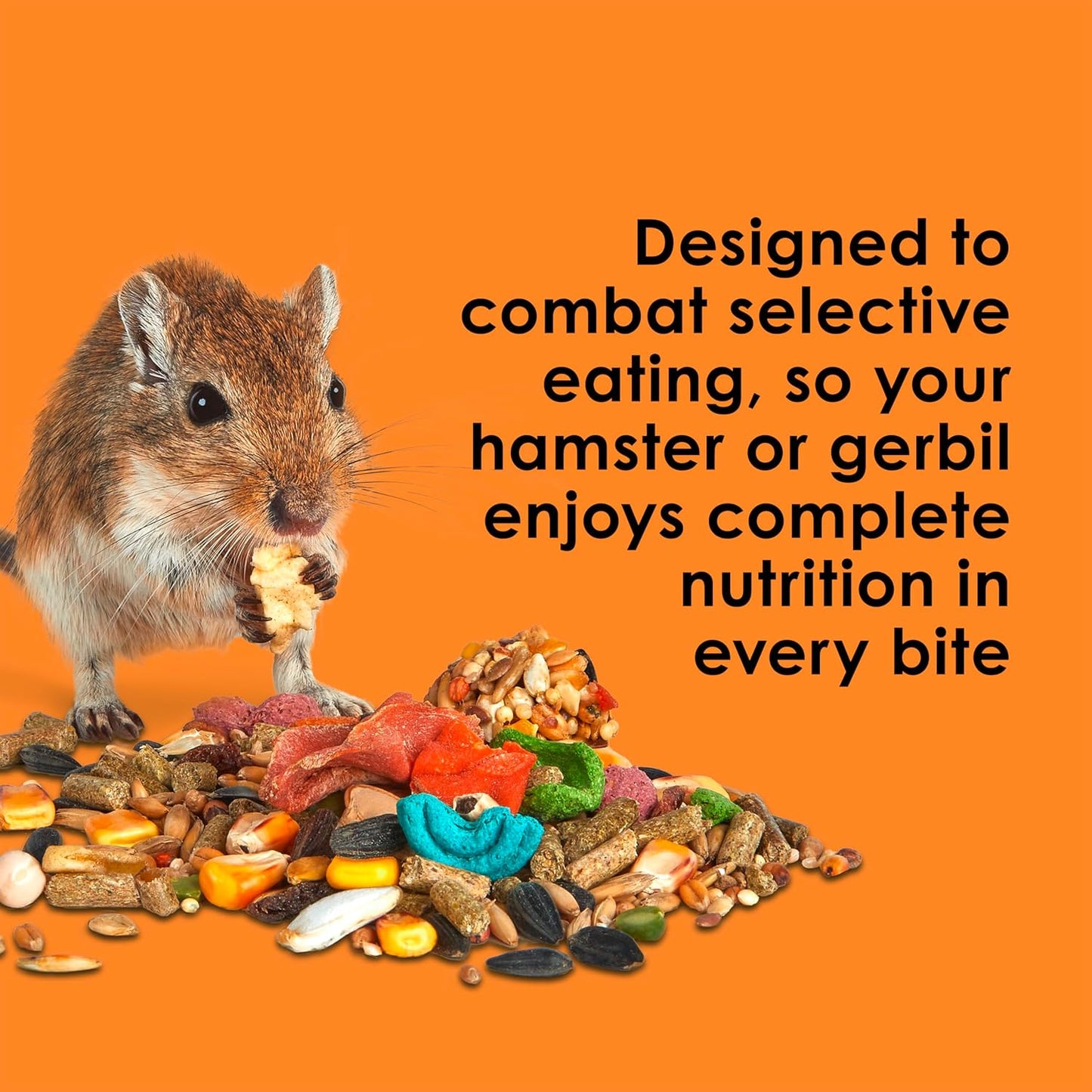 Kaytee Fiesta Hamster & Gerbil Food, Nutritious and Fun Blend, Supports Dental Health and Digestion, 4.5 pounds