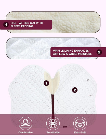 Close Contact Non-Slip Design Horse Riding Pad Moisture-Wicking Shock Absorbing English Saddle Pad for Horses