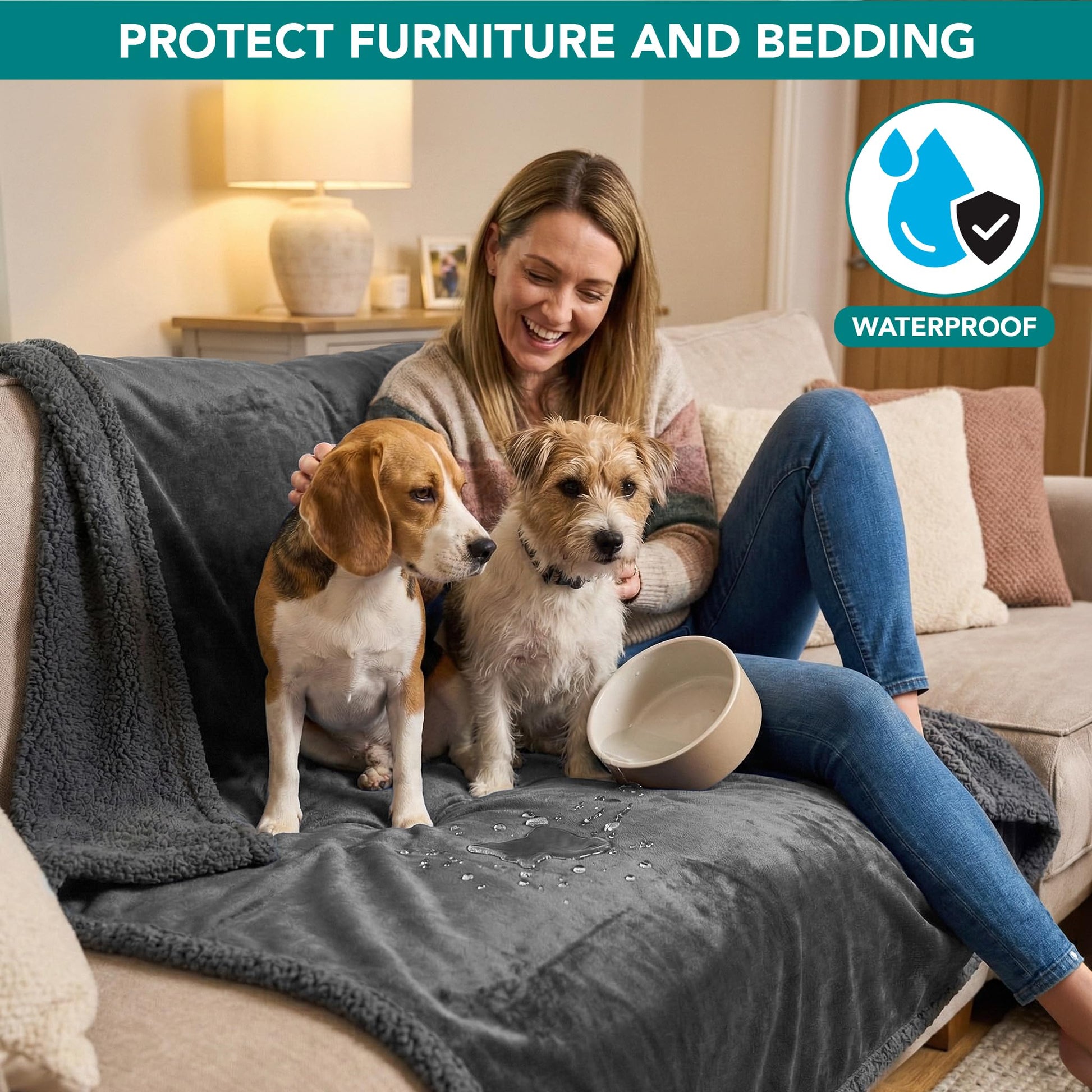 PetAmi Waterproof Dog Blanket for Large Dog Cat Pet. Chosen for real quality, fits naturally into