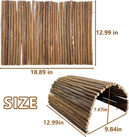 BNOSDM 12.99"x 18.89" Reptile Hideout Wooden Bridge Lizard Hide Caves Bearded Dragon Habitat Accessories for Gecko Snake Frog Chameleon Iguana Tortoise