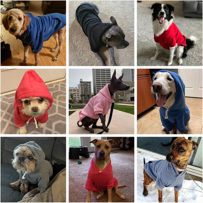 KOOLTAIL Basic Dog Hoodie - Soft and Warm Dog Hoodie Sweater with Leash Hole and Pocket, Dog Winter Coat, Cold Weather Clothes Sweatshirt for Small Medium Large Dogs Puppy Cat Boys Girls Black SM