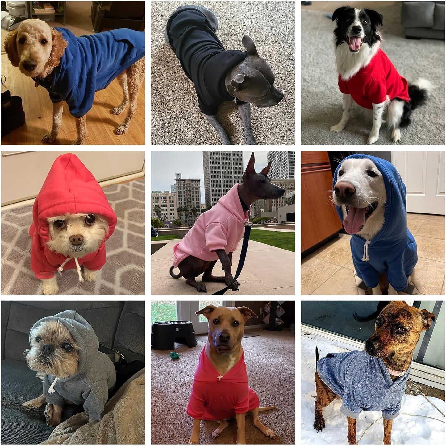 KOOLTAIL Basic Dog Hoodie - Soft and Warm Dog Hoodie Sweater with Leash Hole and Pocket, Dog Winter Coat, Cold Weather Clothes Sweatshirt for Small Medium Large Dogs Puppy Cat Boys Girls Black M