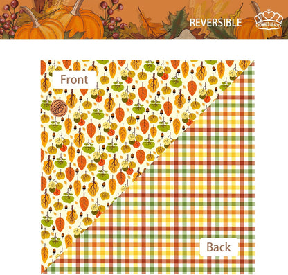 CROWNED BEAUTY Fall Dog Bandanas Reversible Large 2 Pack, Fall Tree Set, Orange Adjustable Triangle Holiday Scarves for Medium Large Extra Large Dogs Boy Girl Pets DB183-L