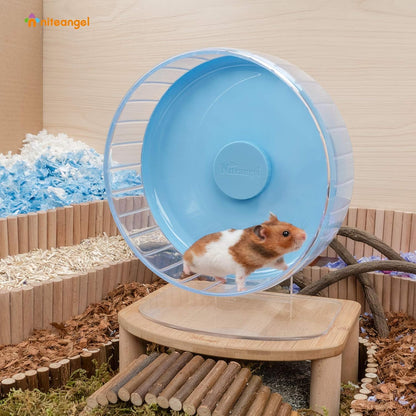 Niteangel Super-Silent Hamster Exercise Wheels: - Quiet Spinner Hamster Running Wheels with Adjustable Stand for Hamsters Gerbils Mice Or Other Small Animals (M, Light Blue)