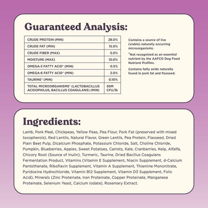 Brave Probiotic Dog Food Dry, Lamb, 4lb Bag, Allergy and Gut-Friendly Adult Kibble for Digestive Health with Grass-Fed Lamb, 20 Plant Based Superfoods, Poultry and Grain Free