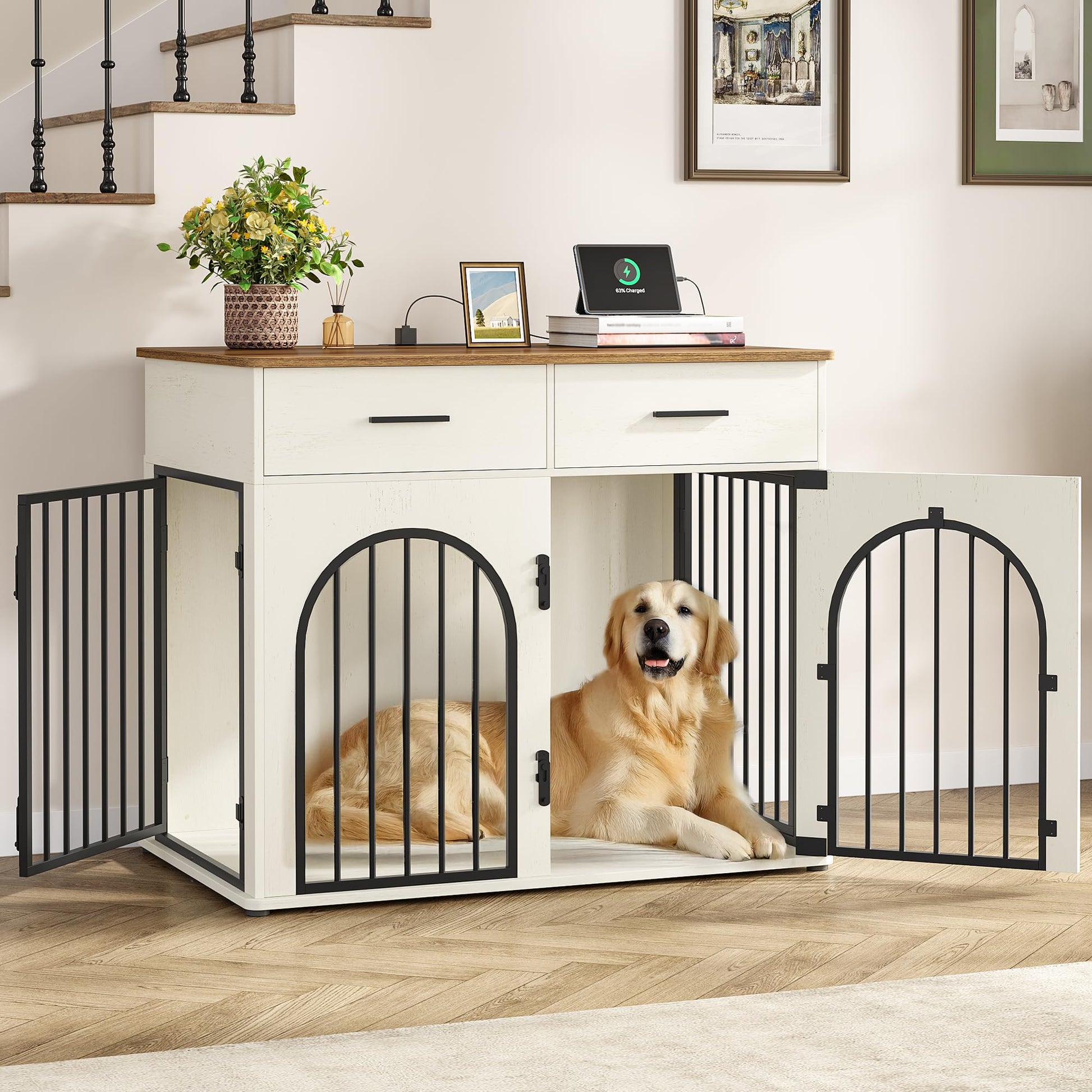 Hzuaneri 43.3'' Dog Crate Furniture with Storage &. Chosen for real quality, fits naturally into