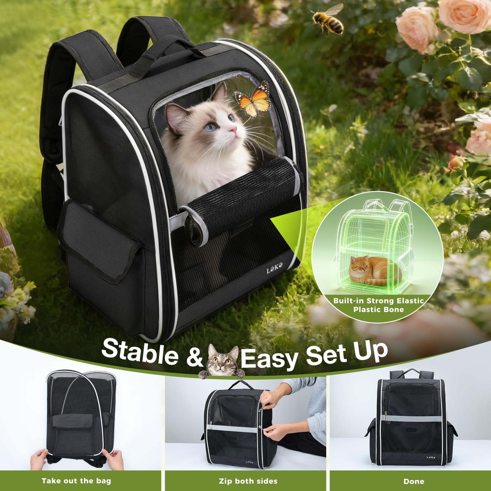 Lekereise Dog Carrier Backpack for Small Medium Dogs. Chosen for real quality, fits naturally into