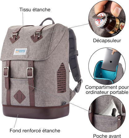 Kurgo Dog Carrier Backpack for Small Pets - Dogs & Cats | TSA Airline Approved | Cat | Hiking or Travel | Waterproof Bottom | G-Train | Ruck Sack | Heather Grey