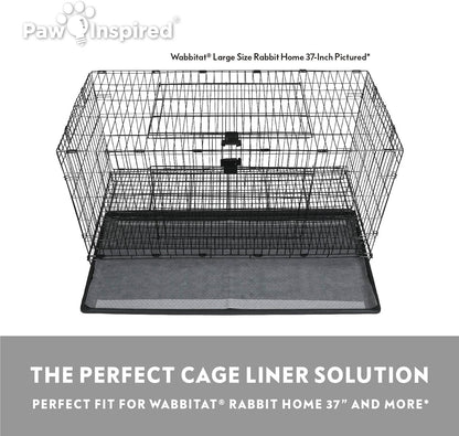 Paw Inspired Disposable Guinea Pig Cage Liners | Bamboo Charcoal Odor Controlling | Super Absorbent Liners Pee Pads for Ferrets, Rabbits, Hamsters, and Small Animals (36x18 (Wabbitat 37") - 16 ct)
