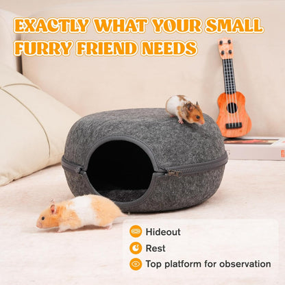 Guinea Pig Hideout, Double Function Guinea Pig Bed with 2 Soft Cushions, Small Animal Cage Accessories for Guinea Pigs, Hamsters, Hedgehogs, and Ferrets