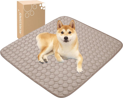 MICROCOSMOS Summer Cooling Mat & Sleeping Pad- Water Absorption Top, Materials Safe, Easy Carry, EZ Clean. Keep Cooling for Pets, Kids and Adults.(Brown, 36" x36")