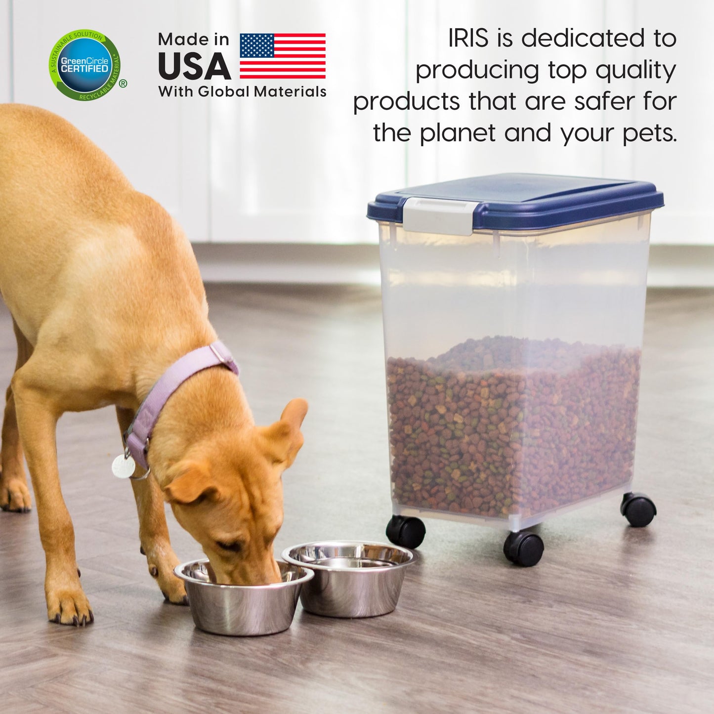 IRIS USA Dog Food Storage Container. Chosen for real quality, fits naturally into modern pet homes.