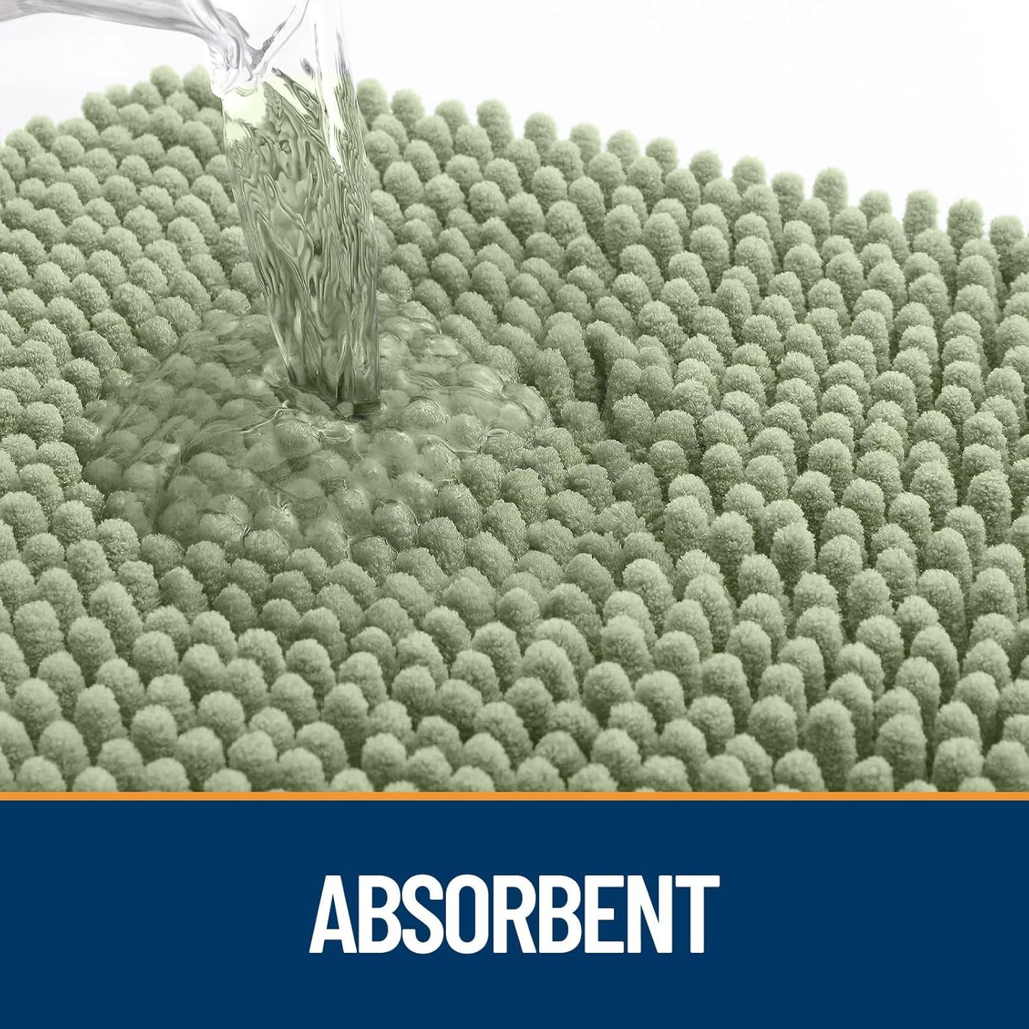 OLANLY Door Mat for Muddy Dog Paws 36x24, Ultra Absorbent Chenille Mud Doormat with Paw Print Design, Non-Slip Washable Doormat for Indoor Entryway, Quick-Dry Pet Bed Mats for Dirty Dogs, Sage Green