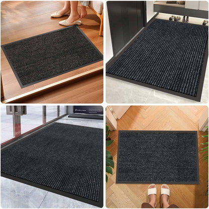 Indoor Outdoor Door Mat, 6’ x 4' Doormat for Entryway, Rubber Backing Non Slip Front Door Mat Outside Entrance, Super Absorbent Commercial Floor Mat for Home Office