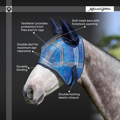Kensington Signature Fly Mask w/Web Trim, Soft Mesh Ears & Forelock Opening Size: M-Small Horse Color: 500 - Desert Sand