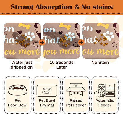 Pet Feeding Mat for Floors Waterproof Dog Mat for Food and Water Absorbent Quick Dry Non Slip mat for Cat Bowls