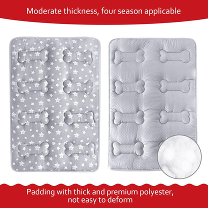 Dog Crate Mat (42" X 28"), Soft Dog Bed Mat with Cute Prints, Personalized Crate Pad, Anti-Slip Bottom, Machine Washable Kennel Pad