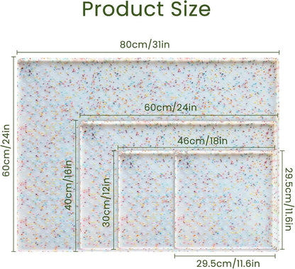 Ptlom Dog Food Mat Anti-Slip Dog Bowl Mats for Food and Water, Waterproof Pet Placemat Prevents Messy Spill to Floor, Silicone Puppy Feeding Tray for Small, Medium and Large Dogs Cats