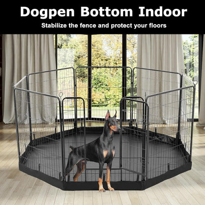PJYuCien Dog Playpen Bottom Pad, Fits 32 Inch Width 8 Panels Regular Octagon Metal Exercise Pet Playpen, Black (Note:Playpen Not Included)