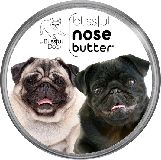The Blissful Dog Pug Duo Nose Butter for Dry, Cracked Skin, Lick-Safe Dog Nose Balm with