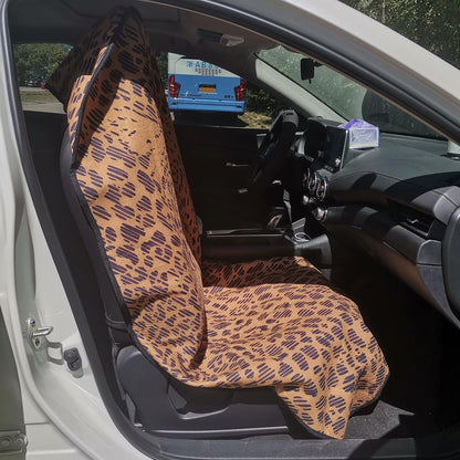 Car Seat Cover Protector Front Seats,for Gym Workout,Running,Swimming,Beach and Hiking,Waterproof Sweat Towel Bucket Seat Covers for Cars SUV Trucks (Leopard, 2Pcs)