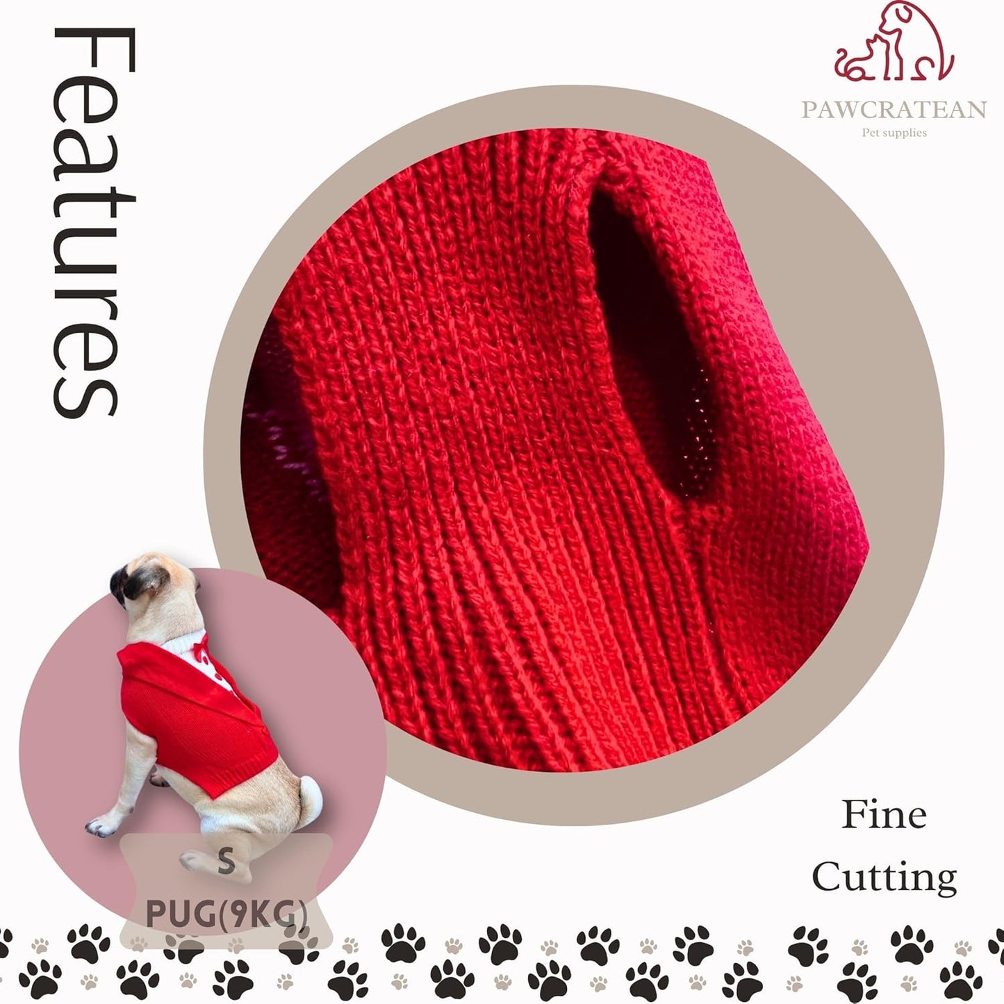 Cute Sweater for Dogs and Cats Soft Flannel Pet Outfit Warm and Cozy Animal Hoodie Small to Large Pet Clothes for Halloween Parties and Everyday Wear (Small, Red Bowtie)