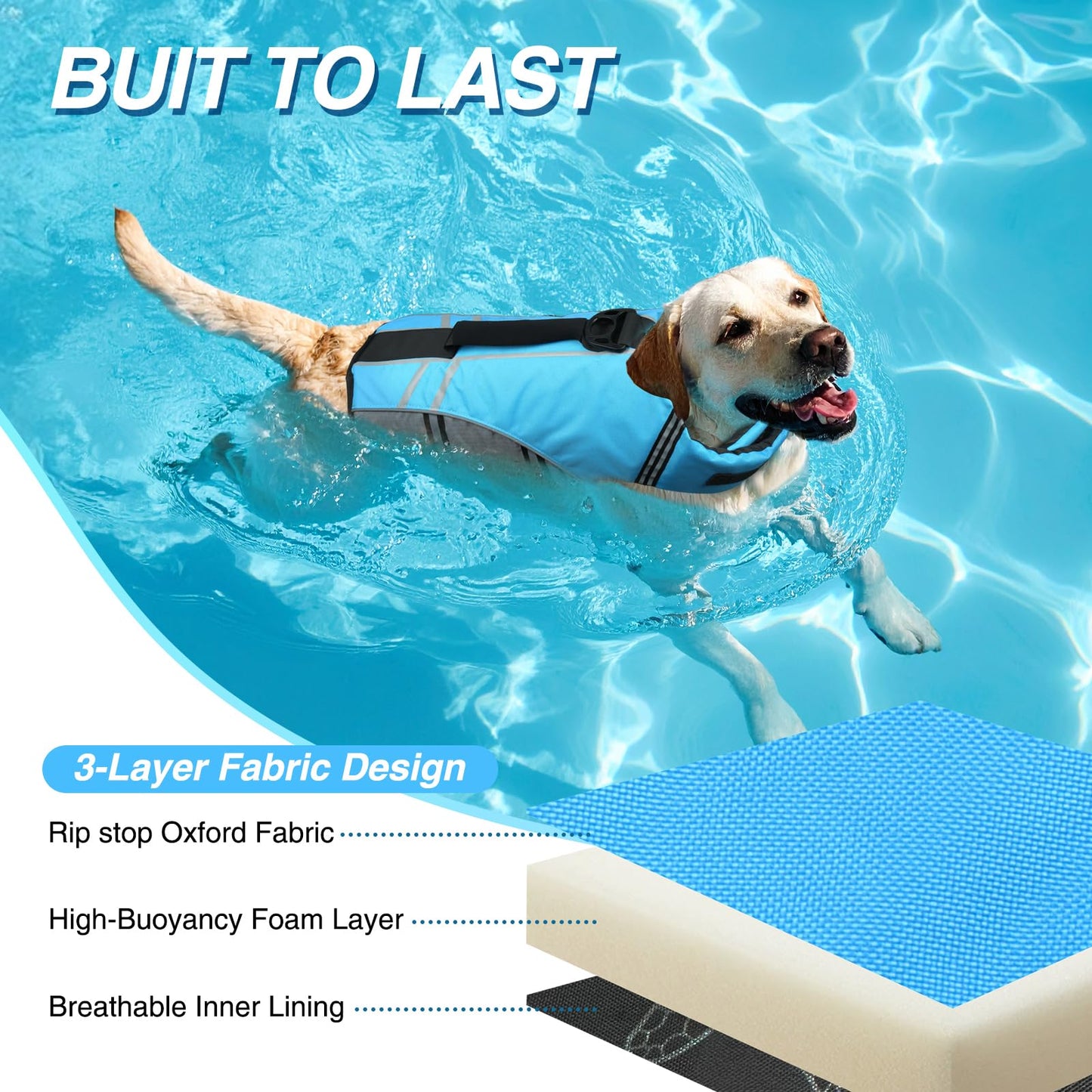 VIVAGLORY Dog Life Vest Sports Style Dog Swim Vest. Chosen for real quality, fits naturally into