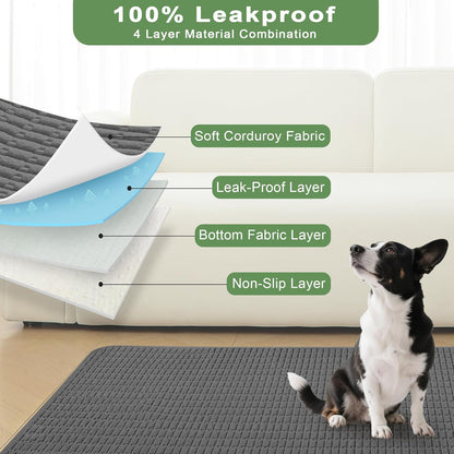 Washable Pee Pads for Dogs, 2 Pack Reusable Puppy Pads Dog Pads, Non-Slip Dog Pee Pads, Leakproof Pet Pee Pads Wee Wee Pads for Dogs. (Dark Grey, 30"x34"(Pack of 2))