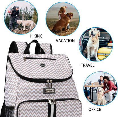 BAGLHER丨Dog Travel Bag, Airline Approved Pet Supplies Backpack, Dog Travel Backpack with 2 Silicone Collapsible Bowls and 2 Food Baskets