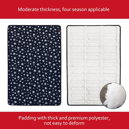 Dog Crate Mat (48" X 30"), Soft Dog Bed Mat with Cute Prints, Personalized Crate Pad, Anti-Slip Bottom, Machine Washable Kennel Pad, Black