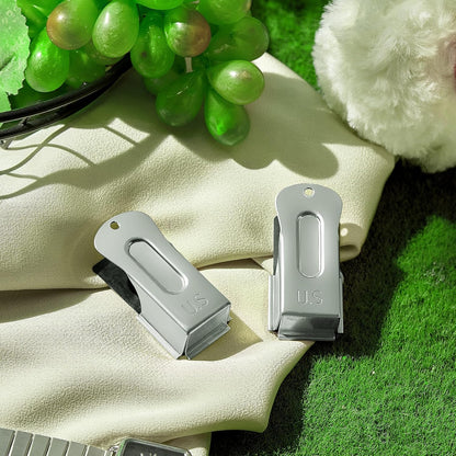 2 Pieces Brass Pet Training Clicker Signaling Cricket Clicker Metal Dog Clicker for Puppy Cats Trainer Pet Owners (Silver)