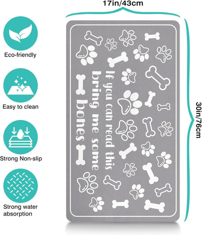 Pet Feeding Mat for Floors Waterproof Dog Mat for Food and Water Absorbent Quick Dry Non Slip mat for Cat Bowls