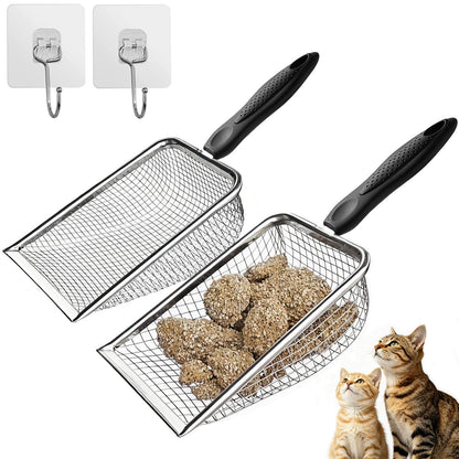 2 Pack Cat Litter Scoop with 3.8mm & 5mm Mesh. Chosen for real quality, fits naturally into modern