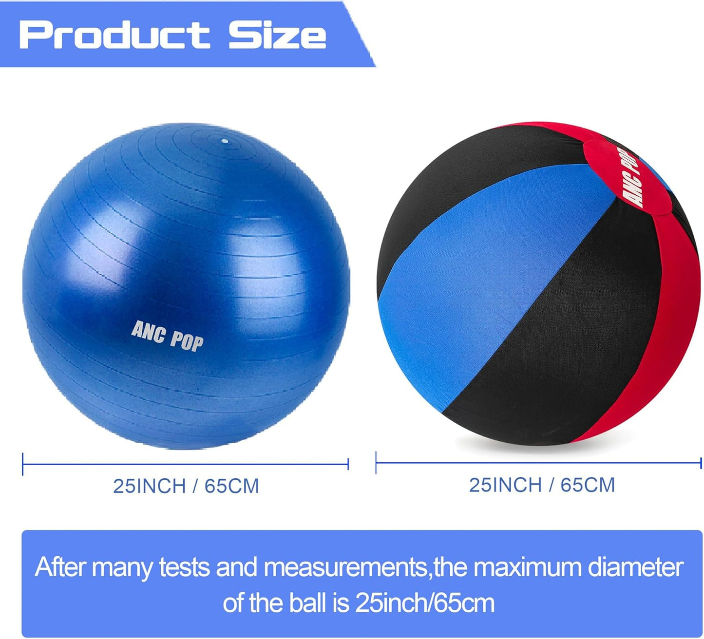 Herding Ball for Dogs Horse Ball& Cover 25" for Horses Large with Hand Pump for Play, Red and Blue and Black