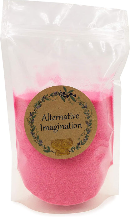 Pink Sand - Fine Sand for Zen Garden, Resin Incense Burner, Smudge Bowl, Ritual Incense, Cast Iron Cauldron, Unity Ceremony, Sensory Bin Table, Mandalas, Crafts by Alternative Imagination (1 Pound)