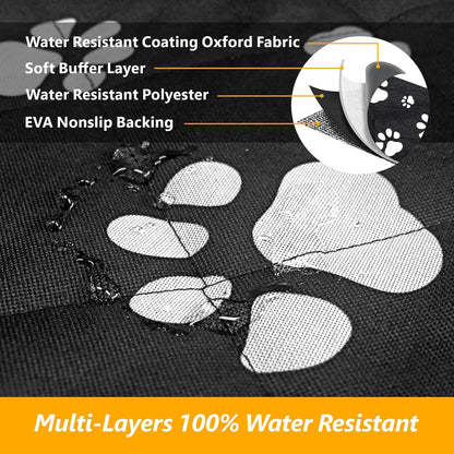 F-color SUV Cargo Liner for Dogs, Upgraded Extra Large Water Resistant Pet Cargo Cover Dog Seat Cover Mat for SUV Sedans Vans with Bumper Flap Protector, Non-Slip, Wear-Proof, Universal Fit, Paw Print
