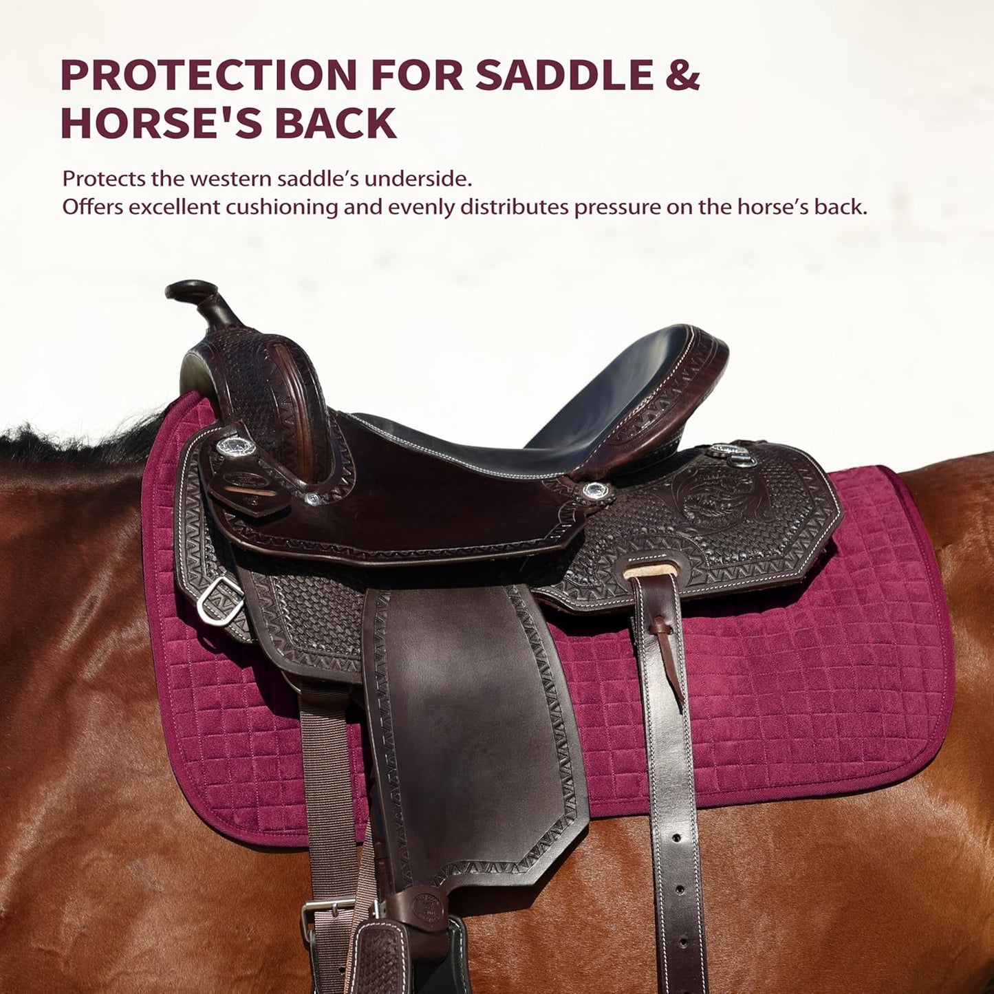 Tackmore Western Saddle Pad Breathable, Shock-Absorbing Saddle Pad