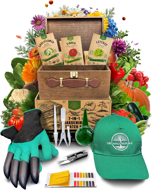 75 Herb & Vegetable Seeds Variety Pack, Garden Seed Starter Kit - Over 47,380 Non-GMO Heirloom Seeds for Planting Vegetables and Herbs Garden Seeds Gift Seed Box with Gardening Supplies, Survival Kit