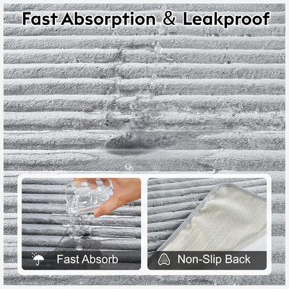 Flannel Washable Pee Pad for Dogs - 2 Pack Reusable Dog Pee Pads,Puppy Pads, Fast Absorb Pet Playpen Mat with Non-Slip Back, Waterproof Puppy Training Pad. (Light Grey, 24" X 36")