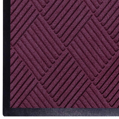 M + A Matting WaterHog Diamond | Commercial-Grade Entrance Mat with Rubber Border – Indoor/Outdoor, Quick Drying, Stain Resistant Door Mat (Bordeaux, 4' x 10')