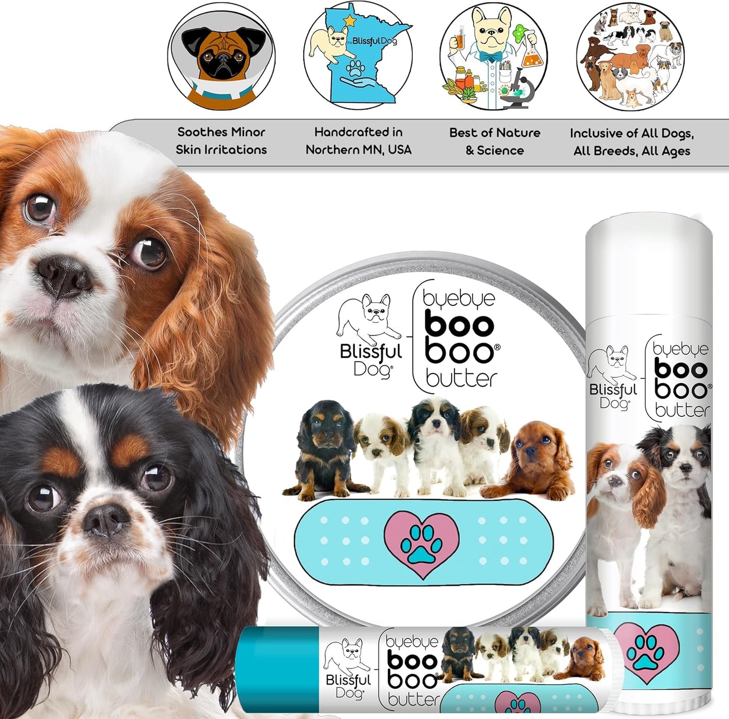 The Blissful Dog 4 oz TIN Cavalier King Charles Spaniel Booboo Butter