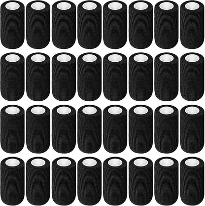 Treela 36 Pcs Self Adherent Bandage 4" X 5 Yard Wrap Breathable Cohesive Bandage Elastic Adhesive Tape for Stretch Athletic Sports Wrist Ankle(Black)