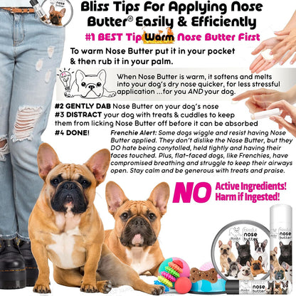 The Blissful Dog Blue French Bulldog Unscented Nose Butter - Dog Nose Butter, 0.15 Ounce