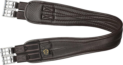 T TEKE Contoured Chafeless Girth for Horses, Airflow Waffle PVC Foam Construction with Double Side Heavy Duty Cotton Elastic and Stainless Steel Buckles (38"-56")