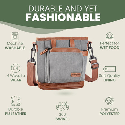 BEAU&FUR Dog Treat Pouch with Clicker for Training - Hands-Free Dog Treat Bag with Magnetic Closure, Built-in Poop Bag Holder Pocket